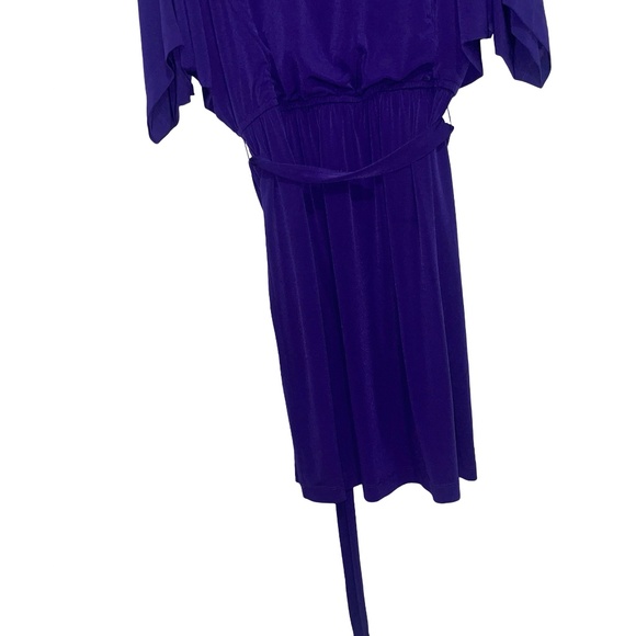 Chico's Women's Royal Purple Tunic Style Fabric Belted Stretchy Dress Sz 3(XL/16 - Picture 3 of 11